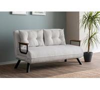 Dmora - Divano Letto 2 posti Merak, Sofà trasformabile, Divanetto per Ospiti, Poltrona Letto, 133x78 h78 cm, Bianco