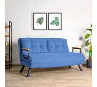 Dmora - Divano Letto 2 posti Merak, Sofà trasformabile, Divanetto per Ospiti, Poltrona Letto, 133x78 h78 cm, Blu