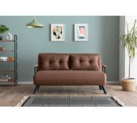 Dmora - Divano Letto 2 posti Merak, Sofà trasformabile, Divanetto per Ospiti, Poltrona Letto, 133x78 h78 cm, Sabbia