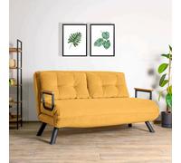 Dmora - Divano Letto 2 posti Merak, Sofà trasformabile, Divanetto per Ospiti, Poltrona Letto, 133x78 h78 cm, Giallo