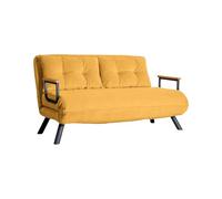Dmora - Divano Letto 2 posti Merak, Sofà trasformabile, Divanetto per Ospiti, Poltrona Letto, 133x78 h78 cm, Giallo