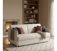 Dmora Divano Letto 2 Posti Pandora 180x95 cm Beige Sfoderabile Contenitore, di Apertura a Ribalta Made in Italy