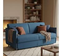 Dmora Divano Letto 2 Posti Pandora 180x95 cm blu Sfoderabile Contenitore, di Apertura a Ribalta Made in Italy