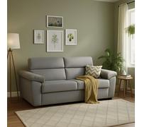 Dmora Divano Letto 2 Posti Queenie 185x95 cm Grigio Sfoderabile Contenitore, di Apertura a Ribalta Made in Italy