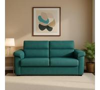 Dmora Divano Letto 2 Posti Querida 185x95 cm Azzurro Sfoderabile Contenitore, di Apertura a Ribalta Made in Italy