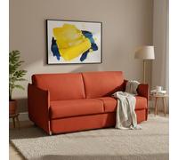 Dmora Divano Letto 2 Posti Violante 160x95 cm Arancione Sfoderabile Contenitore, di Apertura a Ribalta Made in Italy