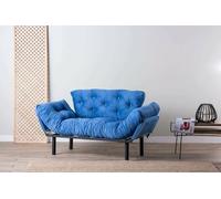 Dmora - Divano Letto 2 posti Zeeusis, Sofà trasformabile, Divanetto per Ospiti, Poltrona Letto, 155x70 h85 cm, Blu