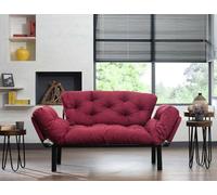 Dmora - Divano Letto 2 posti Zeeusis, Sofà trasformabile, Divanetto per Ospiti, Poltrona Letto, 155x70 h85 cm, Rosso