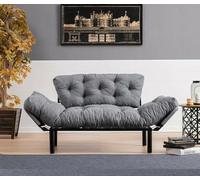 Dmora Divano 2 posti Zeeusis, Sofà trasformabile, Divanetto per Ospiti, Poltrona Letto, 155x70 h85 cm, Grigio