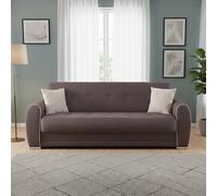 Dmora Divano Letto 3 Posti Alejandro 85x224 cm Nero Chiaro Contenitore Reclinabile, di Apertura Click-clack