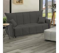 Talamo Italia - Divano letto 3 posti Allyson, Sofà con apertura a carrello in tessuto imbottito, Braccioli standard, 100% Made in Italy, Cm 190x90h85, Grigio