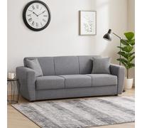 DMORA - Divano letto 3 posti Escobar, Divano letto contenitore lineare, Sofà da soggiorno apertura click-clack, 223x84xh80 cm, Grigio