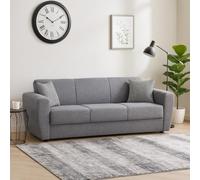 DMORA - Divano letto 3 posti Escobar, Divano letto contenitore lineare, Sofà da soggiorno apertura click-clack, 223x84xh80 cm, Grigio