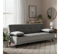 Dmora Divano Letto 3 Posti Jordi 87x190 cm Nero di Apertura Click-clack Reclinabile, Posti a Sedere 3