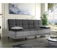 Talamo Italia Dmora - Divano Letto 3 posti Jordi, Divano in Tessuto Imbottito, Sofà da Soggiorno con Apertura Click-clack, 190x87h97 cm, Grigio