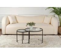 Dmora Set di 2 tavolini da Salotto Abbadesse, Tavolo Basso da caffè, Portariviste per Divano, Ripiano da Soggiorno, 60x60 h43 cm, Nero e Grigio
