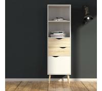 Dmora Esidra, Delta, Libreria, Bianco, 50 x 39 x 171 cm