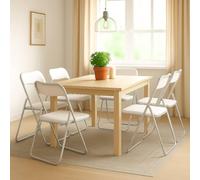 Dmora Evergreen House Sedia Pieghevole Slim Imbottita con Struttura in Metallo 6 Pezzi Bianco