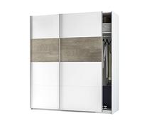 Dmora Guardaroba 2 Ante 60x200h cm Bianco Appendiabiti 2 Ripiani, Armadio Camera da Letto 2 Ante