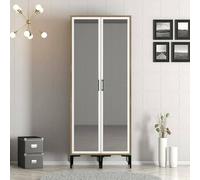 Dmora - Guardaroba 2 ante Alcyone, Mobile camera da letto, Cabina armadio portabiti, Armadio appendiabiti, 80x201h48 cm, Noce e Bianco