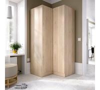Dmora - Guardaroba 2 ante Elgon, Mobile angolare per camera da letto, Armadio appendiabiti ad angolo, 91x93h184 cm, 91x93h184 cm, Rovere