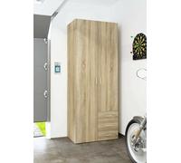 Dmora - Guardaroba 2 ante Emilie, Mobile camera da letto, Cabina armadio portabiti, Armadio appendiabiti, 78x50 h200 cm, Quercia