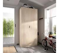 Dmora Guardaroba 2 Ante Giovo 52x184h cm Marrone Rovere Appendiabiti un Ripiano, Armadio Camera da Letto 2 Ante