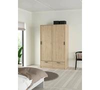 Dmora - Guardaroba 2 ante Leonore, Mobile camera da letto, Cabina armadio portabiti, Armadio appendiabiti, 121x60 h200 cm, Rovere