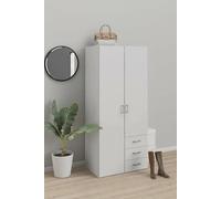 Dmora - Guardaroba 2 ante Prisca, Mobile camera da letto, Cabina armadio portabiti, Armadio appendiabiti, 77x49 h175 cm, Bianco