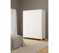 Dmora - Guardaroba 3 ante Justina, Mobile camera da letto, Cabina armadio portabiti, Armadio appendiabiti, 150x58 h199 cm, Bianco