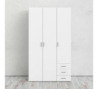 Dmora Armadio Guardaroba Ante e Tre cassetti, Colore Bianco, cm 115 x 49 x h200, 3