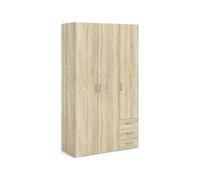 Dmora - Guardaroba 3 Ante Suzette, Mobile Camera da Letto, Cabina Armadio portabiti, Armadio Appendiabiti, 116x50 h200 cm, Quercia