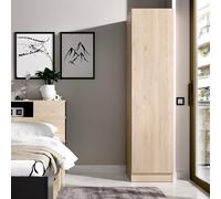 Dmora - Guardaroba Cusna, Mobile appendiabiti per camera da letto, Armadio a 1 anta singola, 41x52h184 cm, Rovere