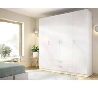 Dmora - Guardaroba grande Acomizza, Mobile camera da letto, Cabina armadio portabiti, Armadio appendiabiti, 200x52 h215 cm, Bianco