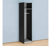 Dmora Guardaroba Grande Anaelle, Mobile Multifunzionale, Mobiletto scarpiera, Guardaroba Porta Scarpe, 58x50 h219 cm, Nero
