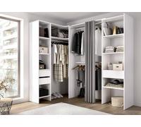 Dmora Guardaroba Grande Bazena, Mobile Camera da Letto, Cabina portabiti, Armadio Appendiabiti, 214x141 h205 cm, Bianco