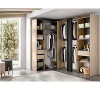 Dmora Guardaroba Grande Bazena, Mobile Camera da Letto, Cabina portabiti, Armadio Appendiabiti, 214x141 h205 cm, Antracite e Rovere