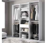 Dmora Guardaroba Grande Bignone, Mobile Camera da Letto, Cabina portabiti, Armadio Appendiabiti, 160x50 h187 cm, Bianco