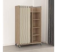 Dmora - Guardaroba grande Claudine, Mobile camera da letto, Cabina armadio portabiti, Armadio appendiabiti, 100x48 h160 cm, Rovere e Beige