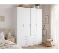 Dmora - Guardaroba grande Francine, Mobile camera da letto, Cabina armadio portabiti, Armadio appendiabiti, 154x50 h200 cm, Bianco