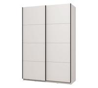 Dmora Guardaroba Grande Iida 146x218h cm Bianco Opaco Appendiabiti 2 Ripiani, Armadio Camera da Letto Apertura Scorrevole