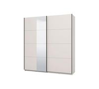 Dmora Guardaroba Grande Ishinomaki 195x218h cm Bianco Crema Appendiabiti 2 Ripiani, Armadio Camera da Letto Apertura Scorrevole