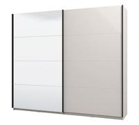 Dmora Guardaroba Grande Kafura 245x218h cm Bianco Crema Appendiabiti 2 Ripiani, Armadio Camera da Letto Apertura Scorrevole