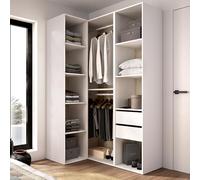 Dmora Guardaroba Grande MonteChiana 85x205h cm Bianco Modulabile 8 Ripiani, Armadio Camera da Letto Appendiabiti