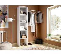 Dmora - Guardaroba Presanella, Struttura per cabina armadio, Mobile appendiabiti aperto, 138x40h186 cm, Bianco