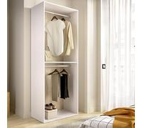 Dmora Guardaroba Grande Raita 45x205h cm Bianco un Ripiano Appendiabiti, Armadio Camera da Letto Cassetti