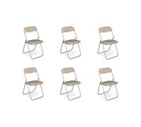 Dmora Iquitos - Sedia Pieghevole 6 Sedie, Imbottito:, Beige