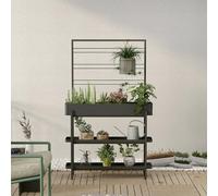 Dmora Jardineras Fragola, Complemento de decoración, Artículo Decorativo, Accesorio de decoración, 96x24 h155 cm, Pizarra