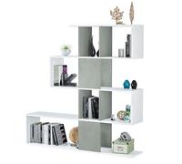 KIT LIBRERIA ZIG ZAG 145X28X145 BIANCO CEMENTO