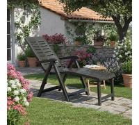 Dmora Lettino Prendisole Cracoc 60x60x109h cm Nero Antracite Pieghevole con Poggiapiedi Peso Supportato 120 kg, Sdraio da Giardino Made in Italy